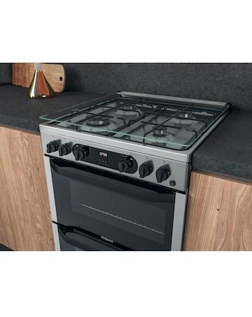 Hotpoint HDM67G0CCX/UK Gas Double Cooker - Stainless Steel