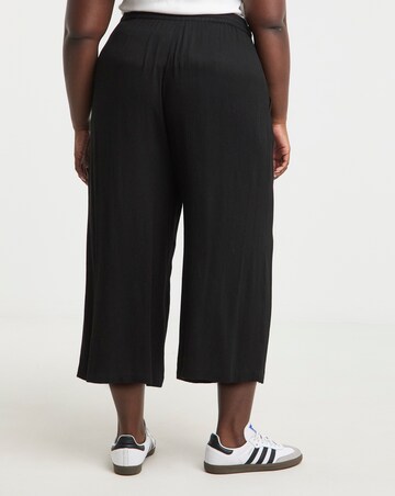 Simply Be Black Tie Waist Crinkle Culottes