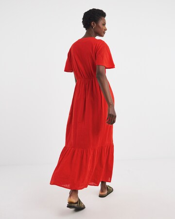 Flutter Sleeve Crochet Maxi Dress