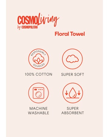 Cosmo Floral Cotton 4 Piece Towel Bale