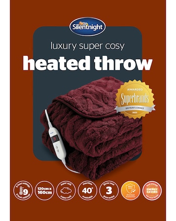 Silentight Luxury Super Cosy Heated Throw - Berry