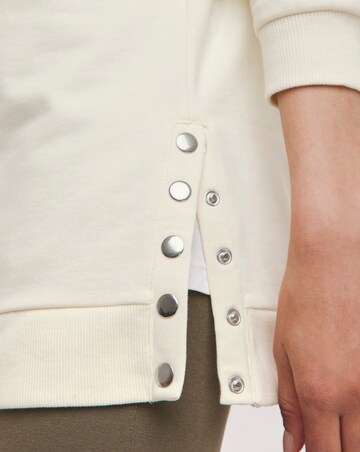 Crew Neck Popper Side Longline Sweatshirt