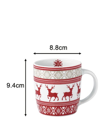 Waterside Nordic Reindeer Set of 4 Mugs