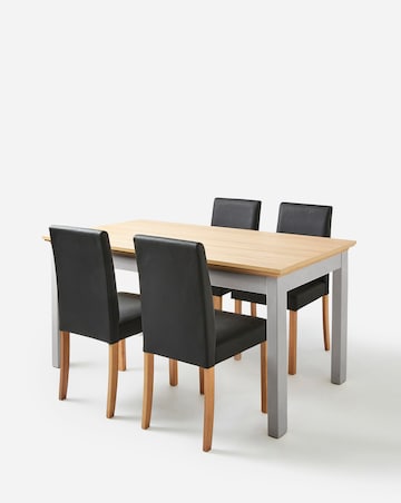 Julipa Ashford Table with 4 Ava Faux Leather Chairs