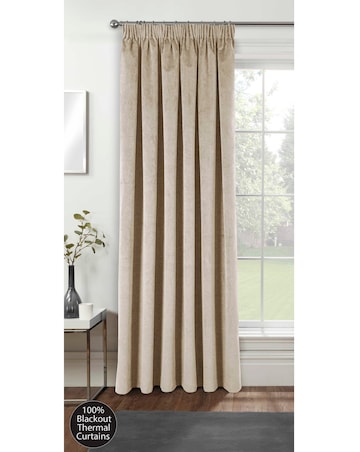 Oxford Thermal Velvet Pencil Pleat Door Curtain