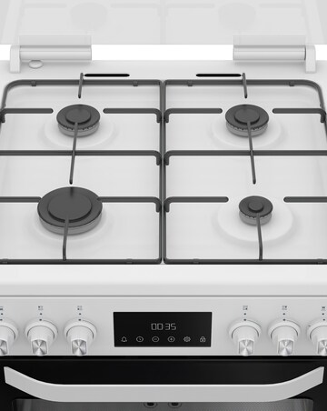 Hotpoint HDG6GDCW 60cm Gas Double Cooker with Glass Lid - White + Installation