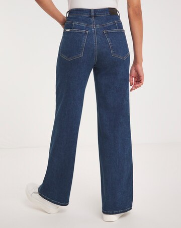 Mid Blue Pocket Front Wide Leg Jeans