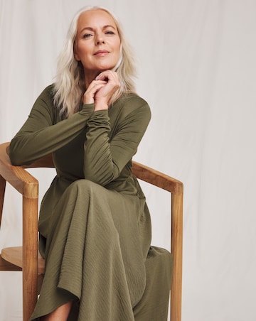 Julipa Mixed Fabric Midi Dress