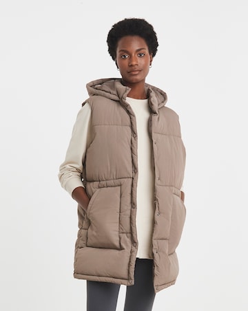 Taupe Hooded Leisure Gilet