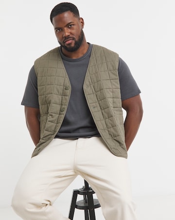 Olive Square Quilt Cotton Gilet