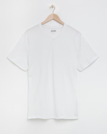 White V-Neck T-shirt Long