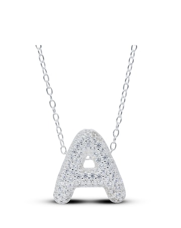 Sterling Silver 15mm Initial Necklace