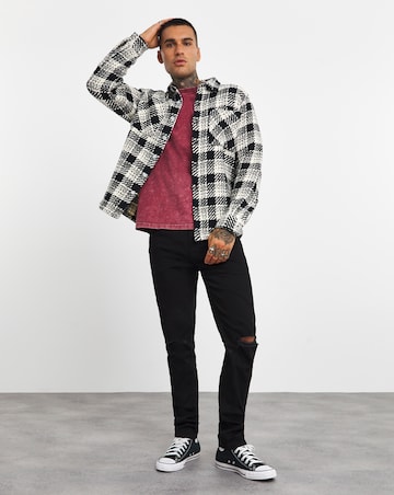 Heavy Textured Check Overshirt