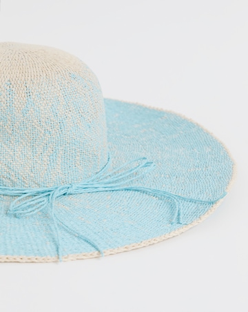 Blue Ombre Wide Brim Straw Hat