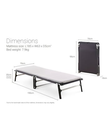 Jay-Be Compact Folding Bed with Mattress - Single