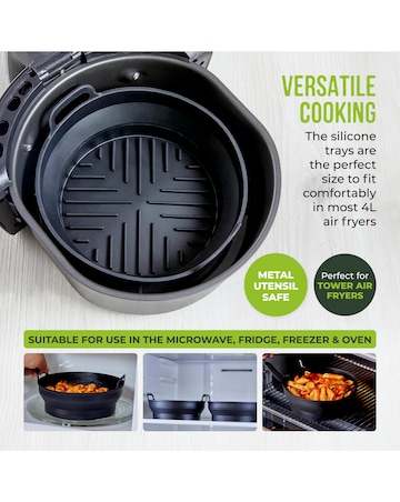 Tower Set of 2 Round Foldable Air Fryer Trays