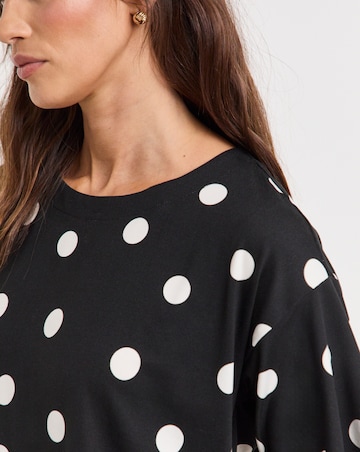 Spot Print Peplum T-Shirt