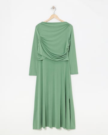 Long Sleeve Drape Detail Dress