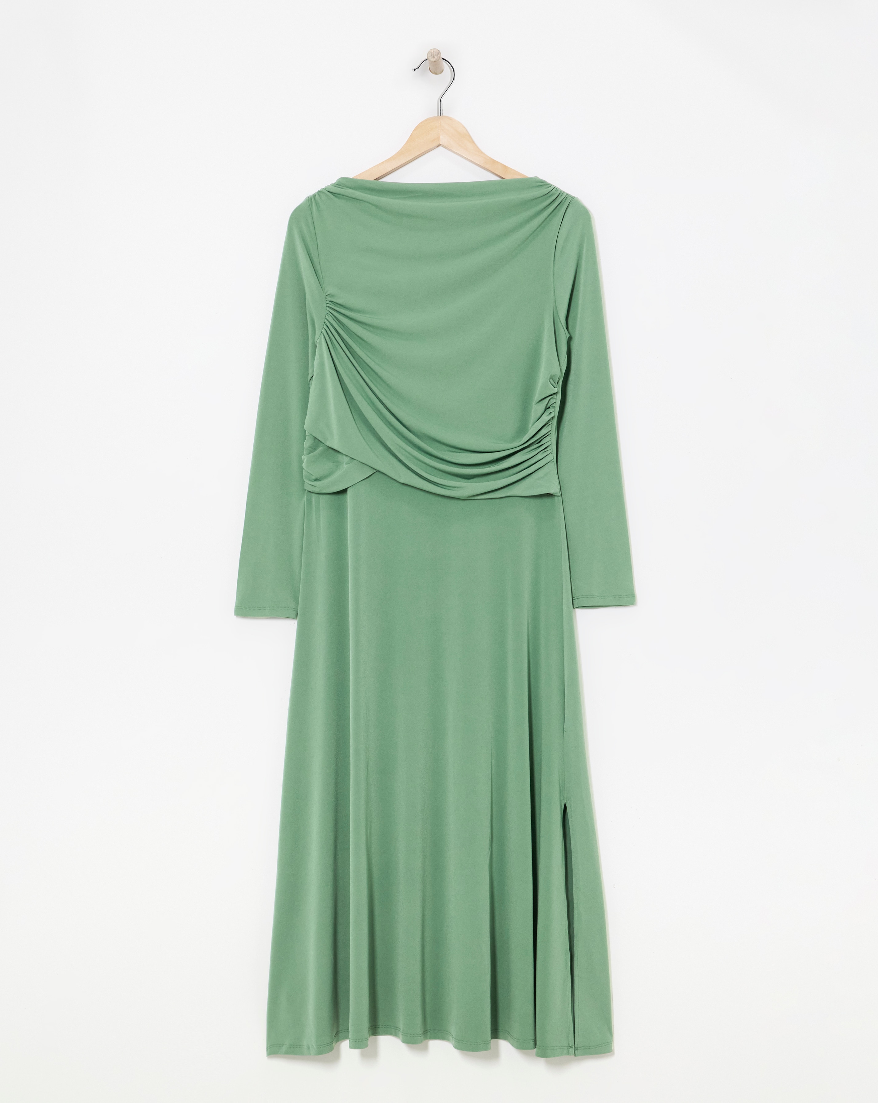 Long Sleeve Drape Detail Dress