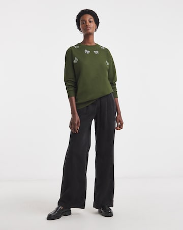 Embellished Bow Sweatshirt