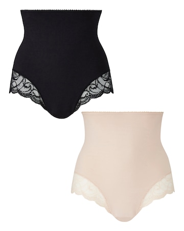 MAGISCULPT Firm Control (2 Pack) Tummy Control High Waist Lace Briefs