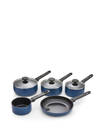 Morphy Richards Recycled Aluminium Blue 5 Piece Pan Set