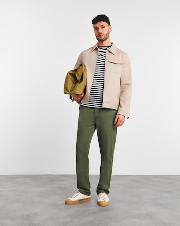 Stone Zip Up Smart Harrington Jacket