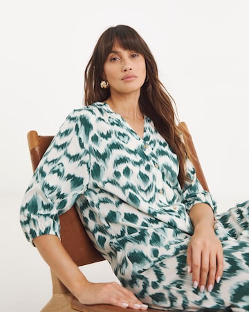 Button Through Kaftan Dress