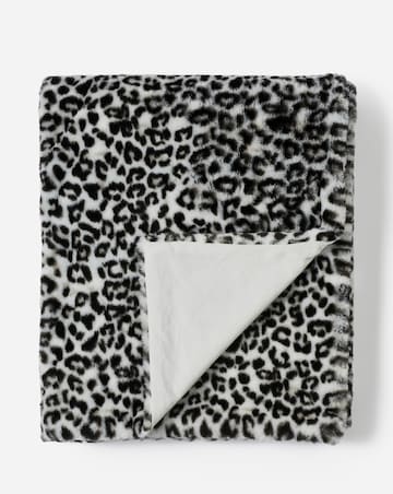Leopard Printed Faux Fur Throw