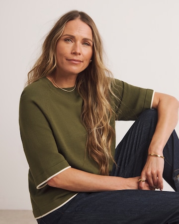 Anthology Contrast Trim Short Sleeve Jumper