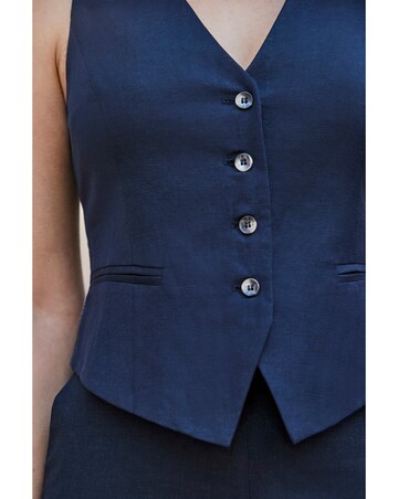 Sosandar Linen Blend Waistcoat