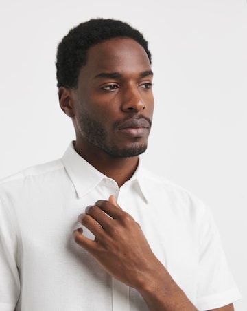 Short Sleeve Linen Blend Shirt