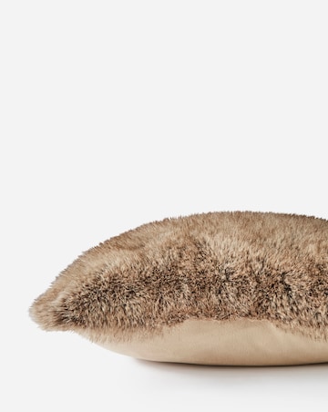 Two-Toned Animal Plush Faux Fur Cushion
