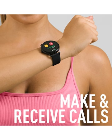 Reflex Active Series 22 Silicone Calling Strap Watch - Black