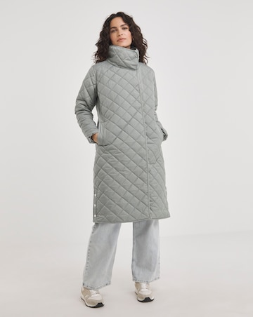 Sage Asymmetric Quilt Coat