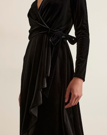 Phase Eight Julia Black Velvet Wrap Dress