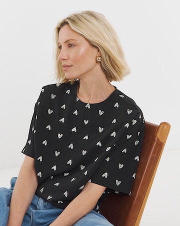 Printed Boxy Short Sleeve Top