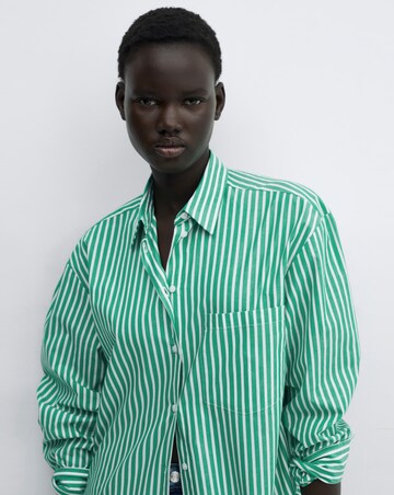 Mango Pinstripe Pocket Shirt