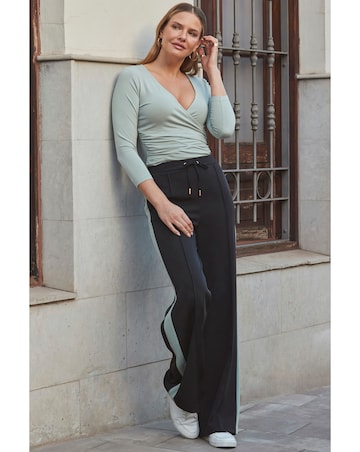 Sosandar Faux Wrap Jersey Top