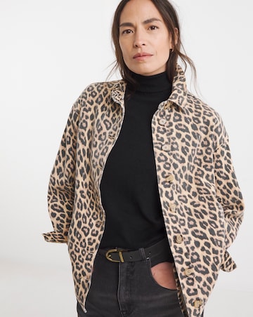 Pure Cotton Leopard Denim Jacket