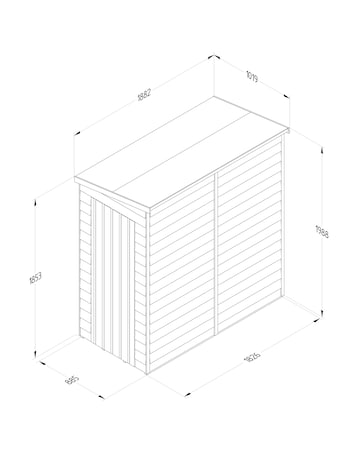 4LIFE Pent Shed 6x3 - Single Door - No Windows (Home Delivery)
