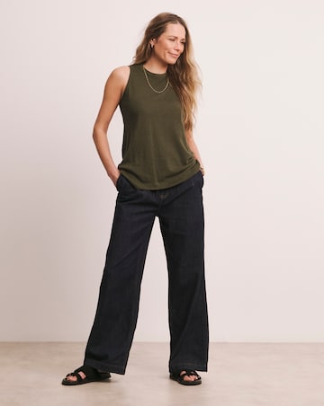 Anthology Rib Crew Neck Linen Tank