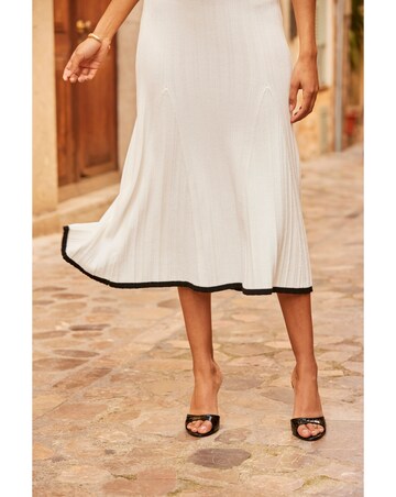 Sosandar Tipped Fit and Flare Midaxi Dress