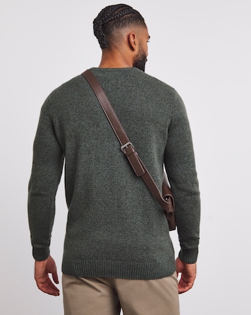 Khaki Lambswool Crew Neck Jumper