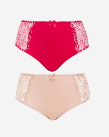 Pretty Secrets (2 Pack) Ella Lace Brief Knickers Pink Multi