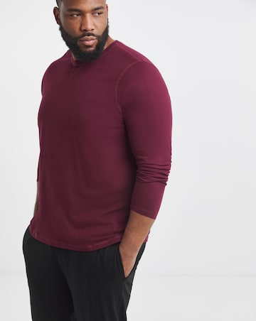 2 Pack Long Sleeve Pyjama Set-Black/Burgundy