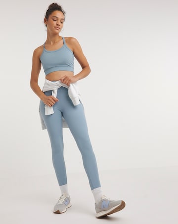 Blue Cross Back Crop Top