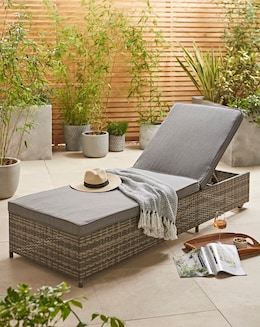 Charles Bentley Rattan Sun Lounger