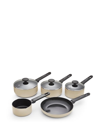Morphy Richards Recycled Aluminium Cream 5 Piece Pan Set