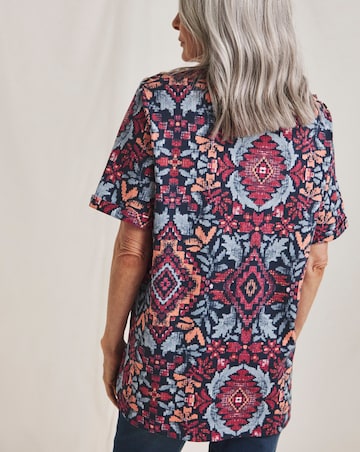 Julipa Pure Cotton Button Shoulder T-Shirt